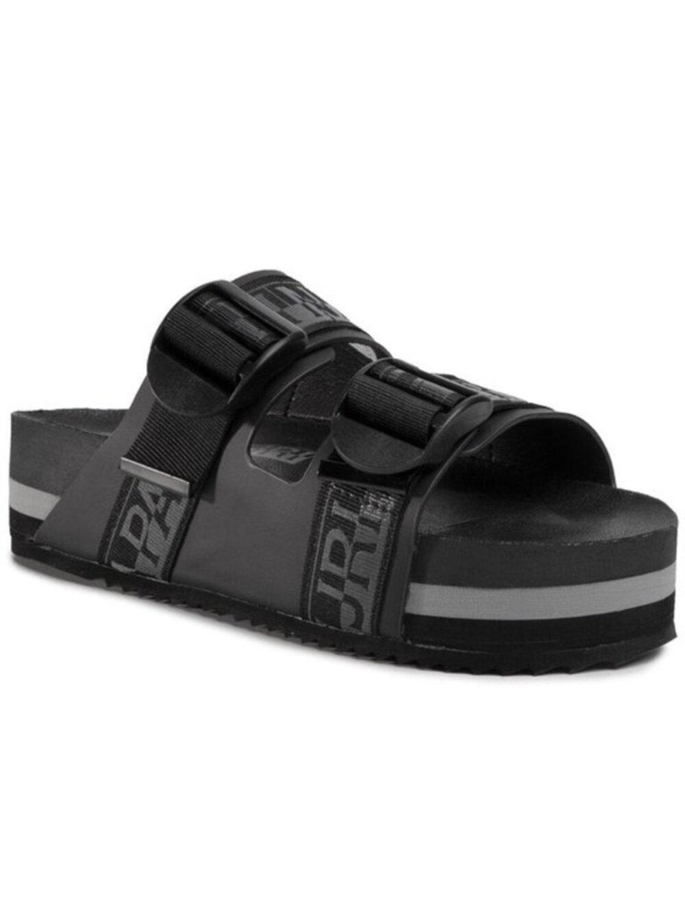 Napapijri Crick BIRKENSTOCK arizona Style Slides Sandals Black Adjustable 9.5 9
